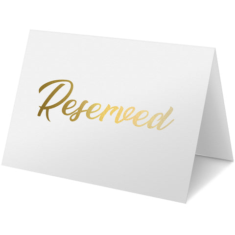 25 Pack Gold Reserved Table Signs for Wedding